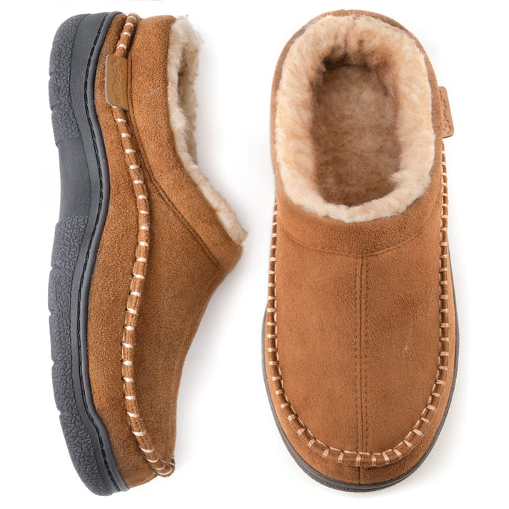 π₯π Hot Sale! Limited Stock! πππ₯Men's Daily Non-Slip Warm Plush Wide Toe Slip-On Loafers Slippers