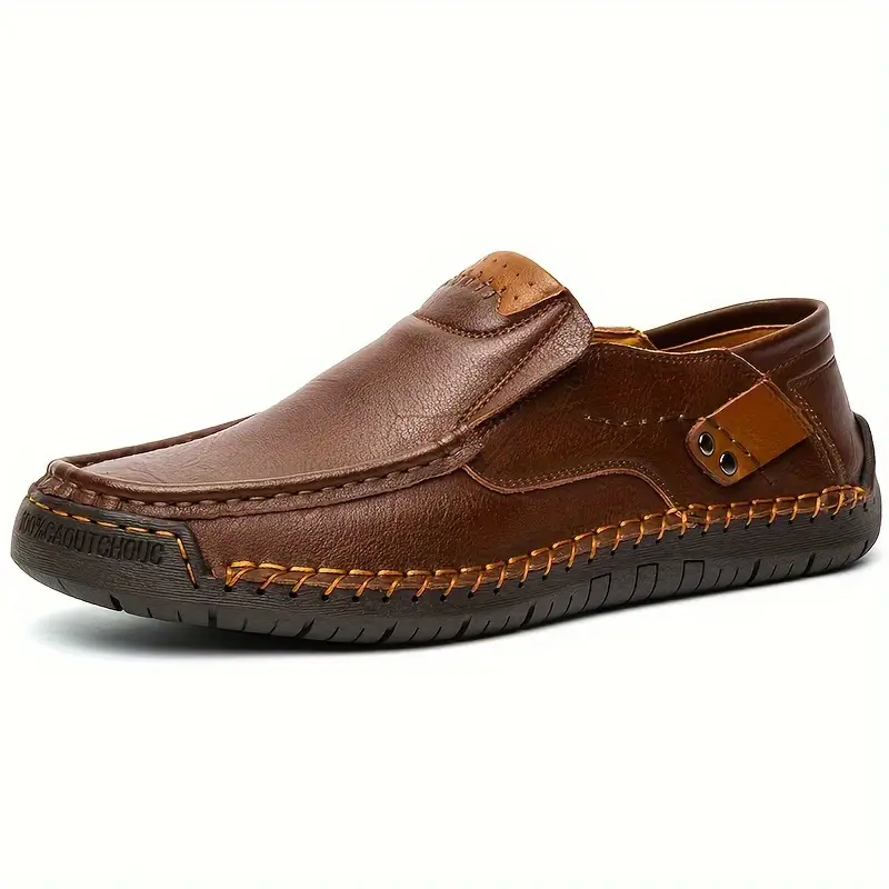 Plus Size Men's Orthopedic Retro Leather Loafers – Breathable, Wear-Resistant & Non-Slip for Walking & Driving