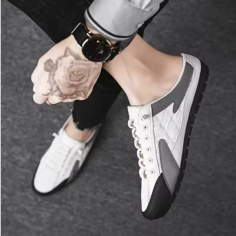 Men's Fashion Breathable Slip-On Mules, Lightweight Non-Slip Comfy Casual Shoes