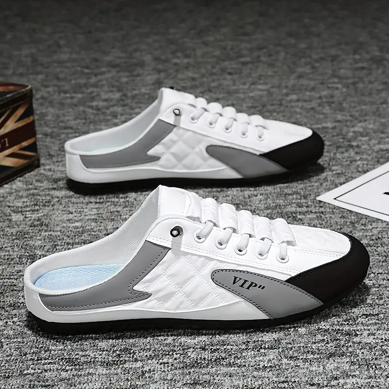 Men's Fashion Breathable Slip-On Mules, Lightweight Non-Slip Comfy Casual Shoes