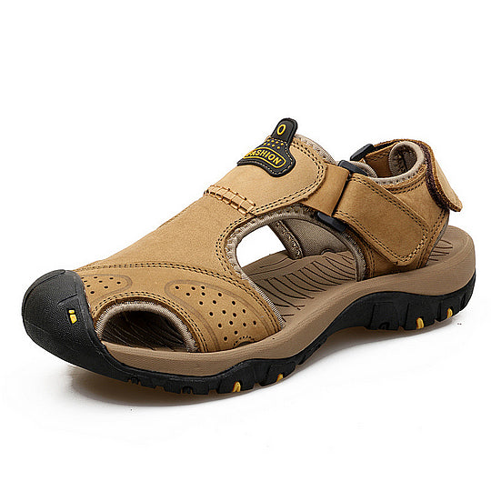 Men's Orthopedic Support Non-slip Sport Sandals Lightweight Trail Hiking Leather Sandals