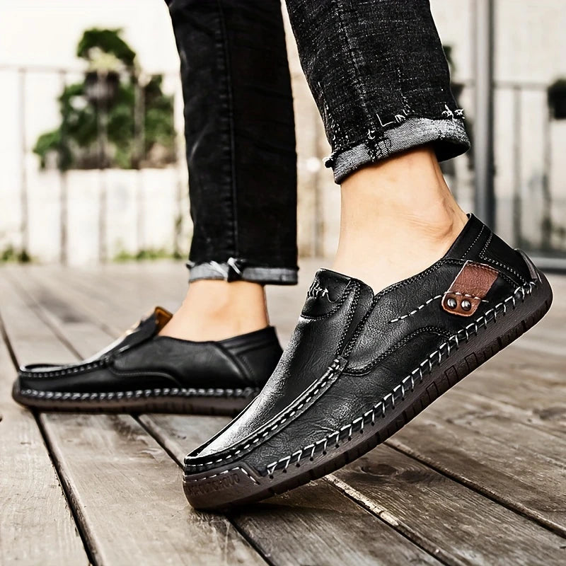 2026 FlexStep™ Classic Hand-Stitched Leather Loafers – Comfortable, Supportive, Slip-On