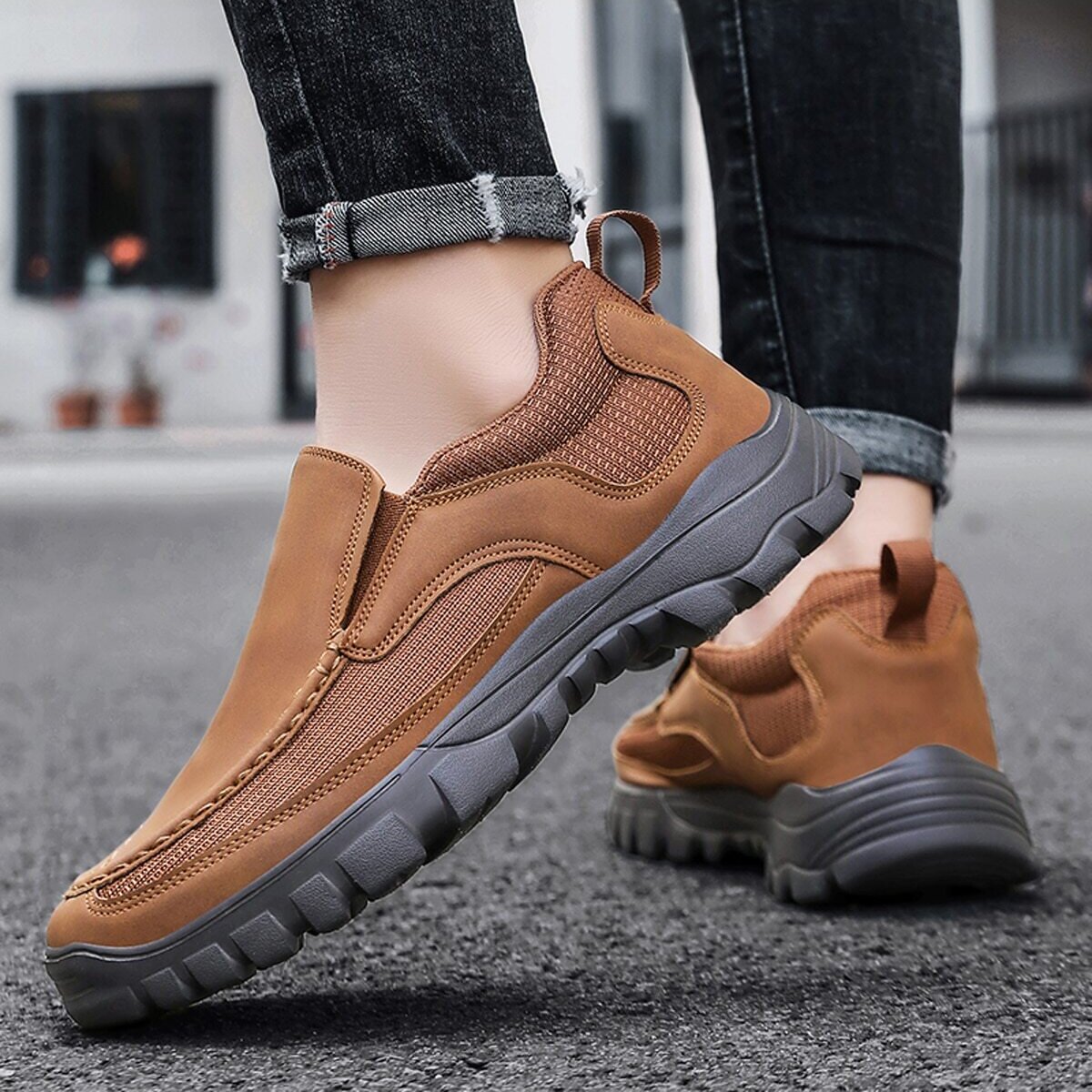 🔥On This Week SALE OFF 50%🔥2023 Men's Genuine Leather Orthopedic Walking Shoes, Lightweight Breathable Slip-On Sneakers
