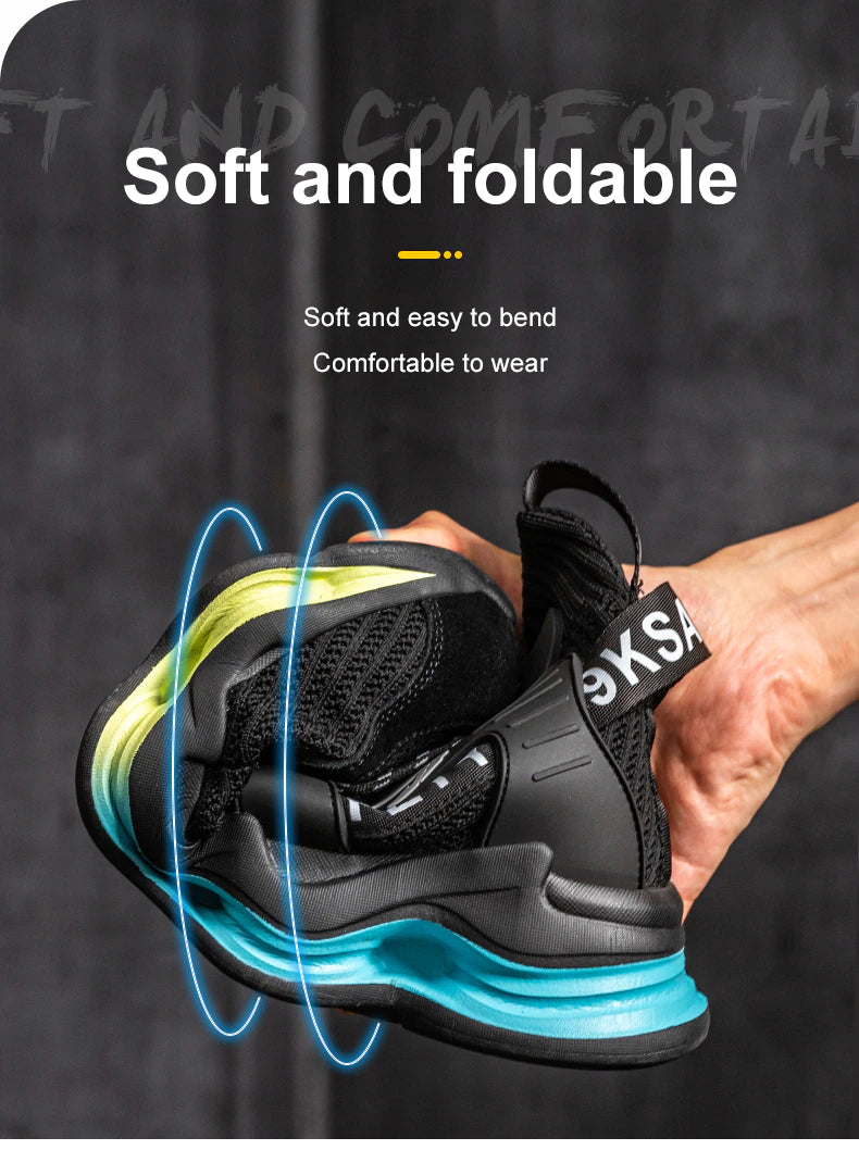 2023 Newest Design Men Safety Boots, Anti-smash Steel Toe Cap Indestructible Shoes
