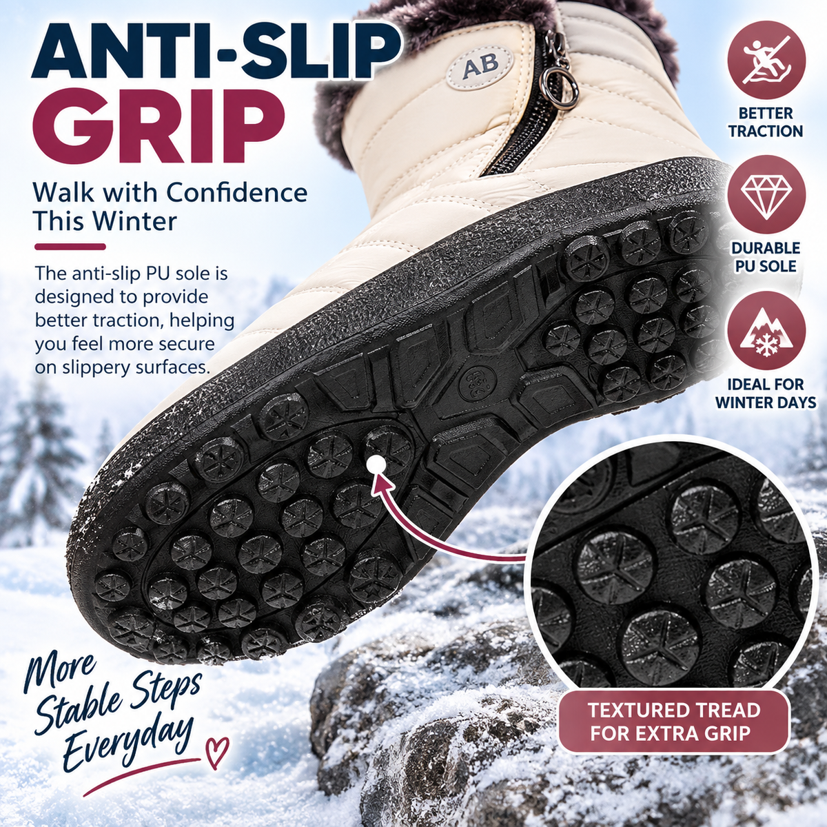 CozyStep™ Women’s Winter Boots – Warm, Anti-Slip & Soft Comfort