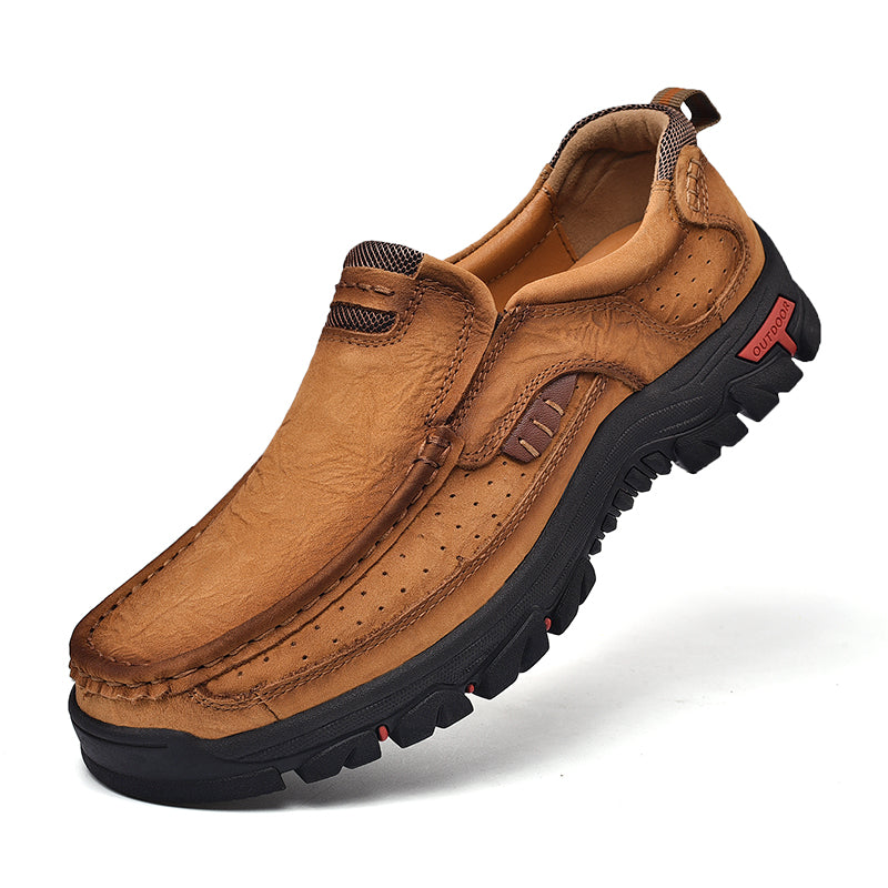 Men's Waterproof Non-Slip Leather Shoes – Soft Comfort & Orthopedic Support
