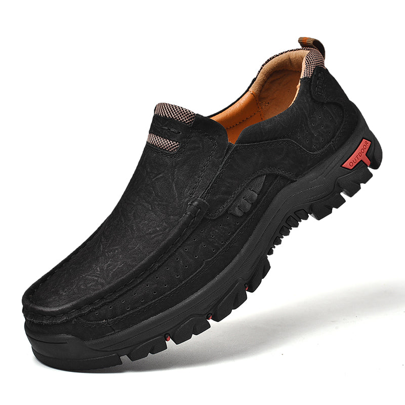 Men's Waterproof Non-Slip Leather Shoes – Soft Comfort & Orthopedic Support