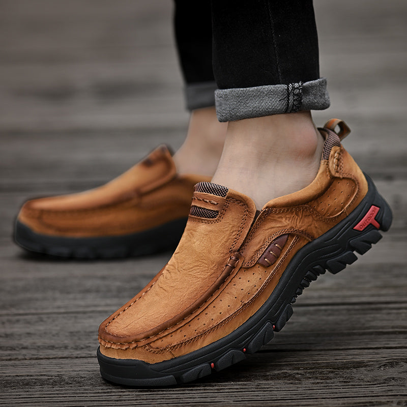 Men's Waterproof Non-Slip Leather Shoes – Soft Comfort & Orthopedic Support
