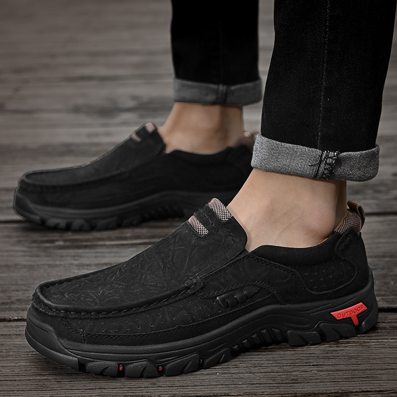 Men's Waterproof Non-Slip Leather Shoes – Soft Comfort & Orthopedic Support