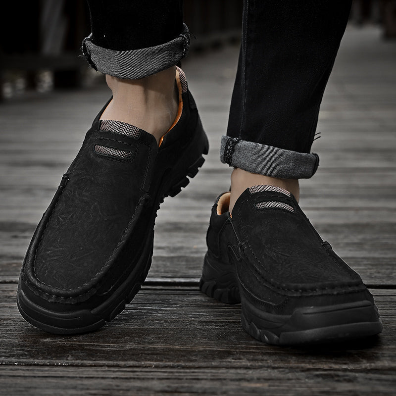 Men's Waterproof Non-Slip Leather Shoes – Soft Comfort & Orthopedic Support