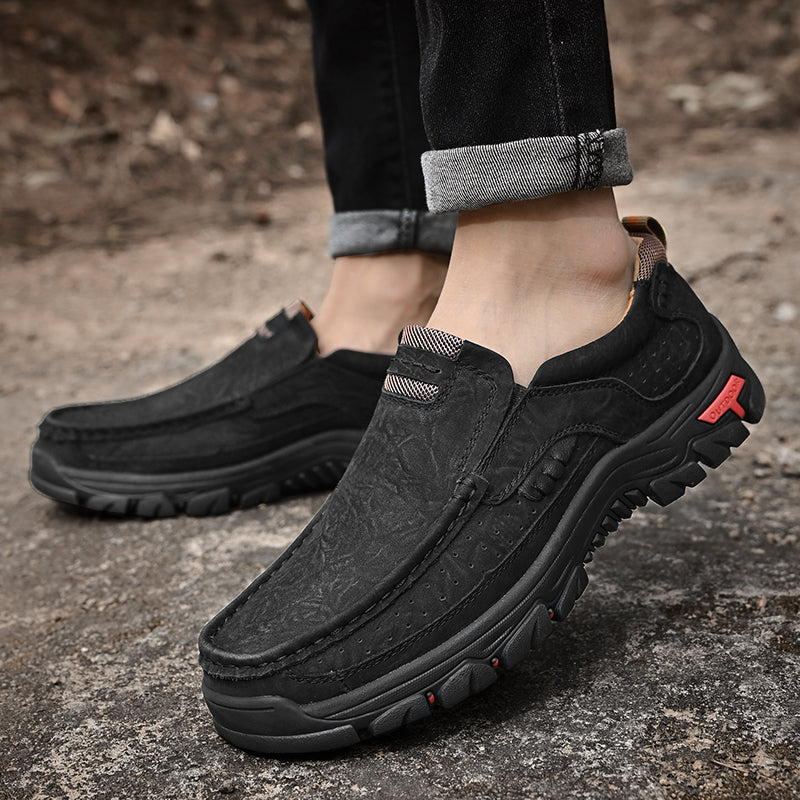 Men's Waterproof Non-Slip Leather Shoes – Soft Comfort & Orthopedic Support