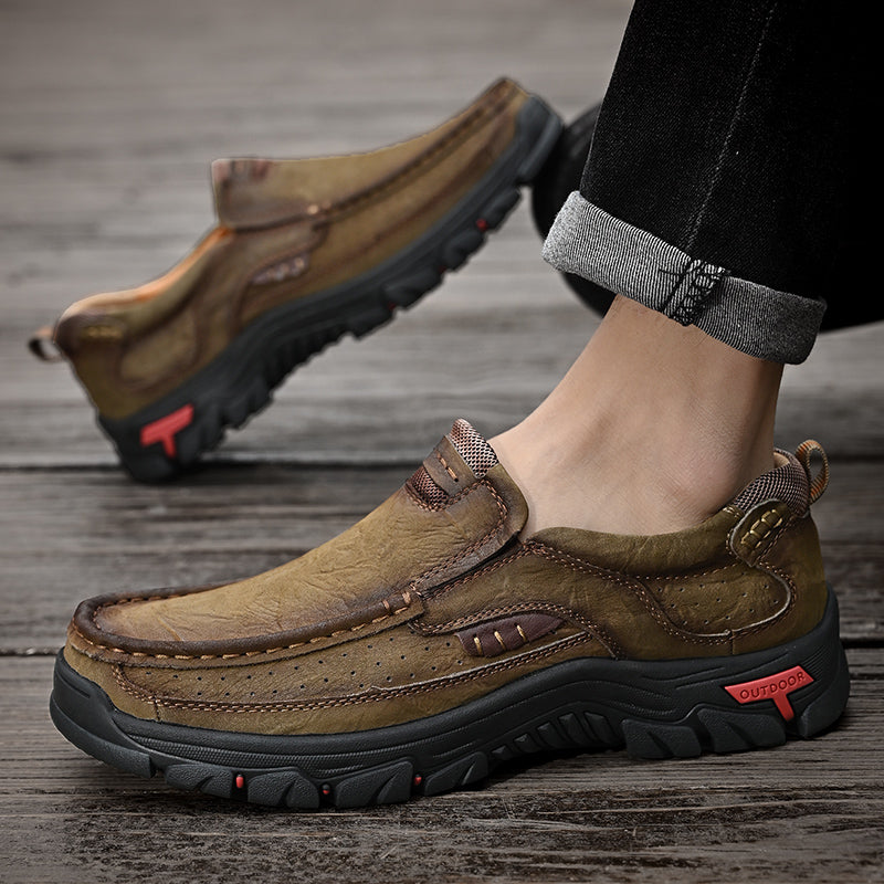 Men's Waterproof Non-Slip Leather Shoes – Soft Comfort & Orthopedic Support
