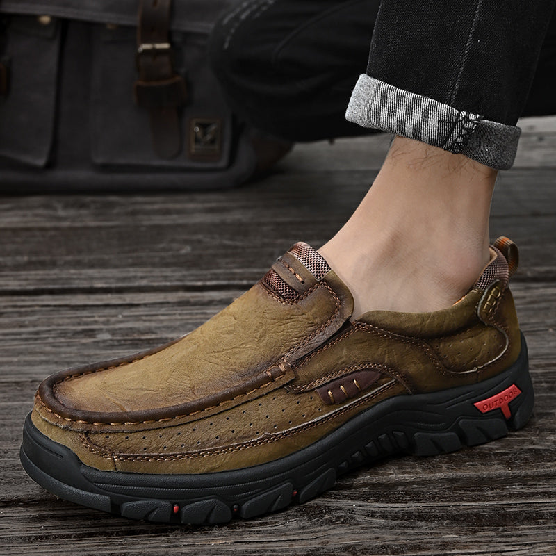Men's Waterproof Non-Slip Leather Shoes – Soft Comfort & Orthopedic Support