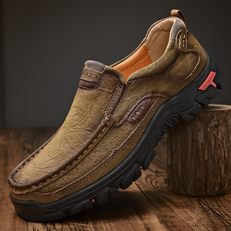 Men's Waterproof Non-Slip Leather Shoes – Soft Comfort & Orthopedic Support