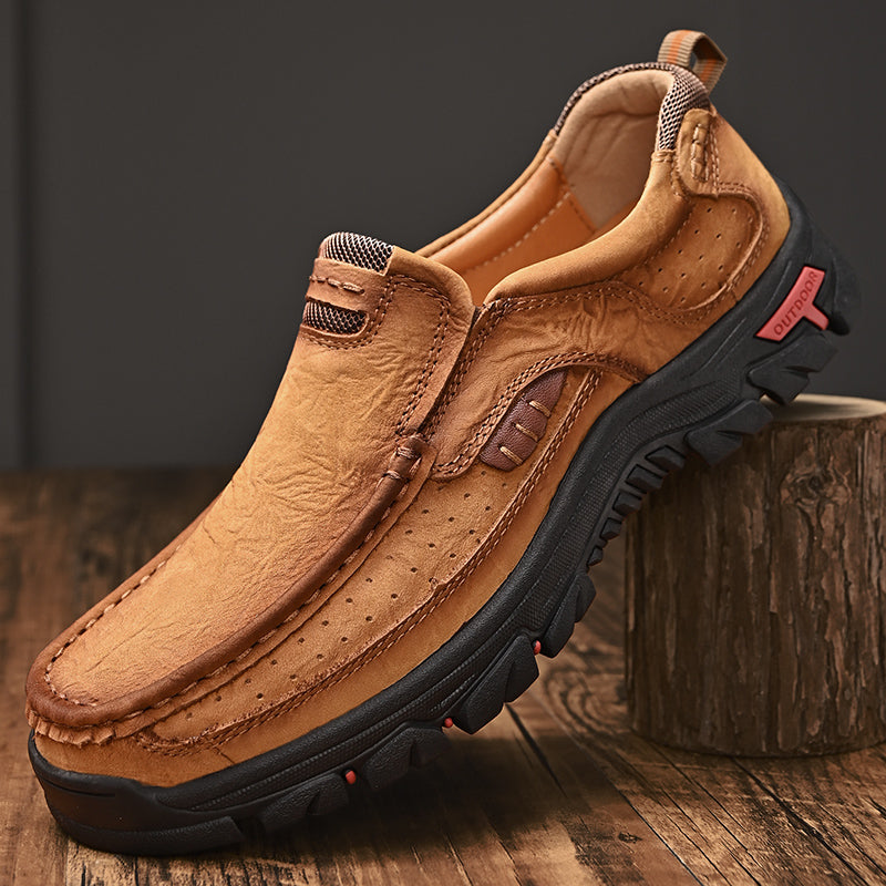Men's Waterproof Non-Slip Leather Shoes – Soft Comfort & Orthopedic Support