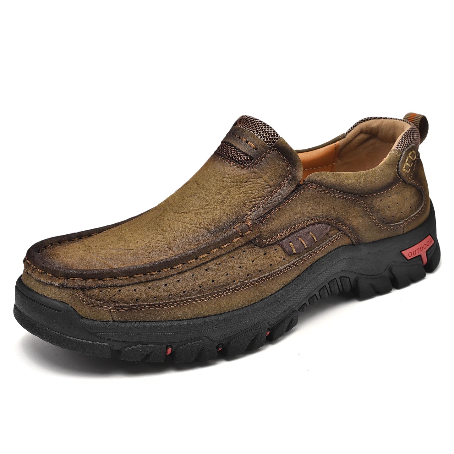 Men's Waterproof Non-Slip Leather Shoes – Soft Comfort & Orthopedic Support