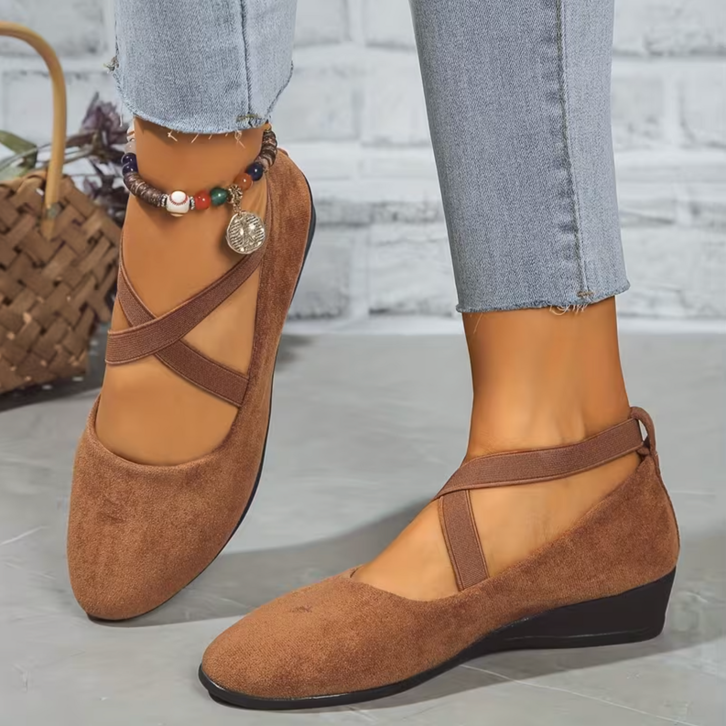 EasyStep™ Women’s Mary Jane Comfort Flats – Easy Slip-On, Soft Feel & Secure Stretch Fit
