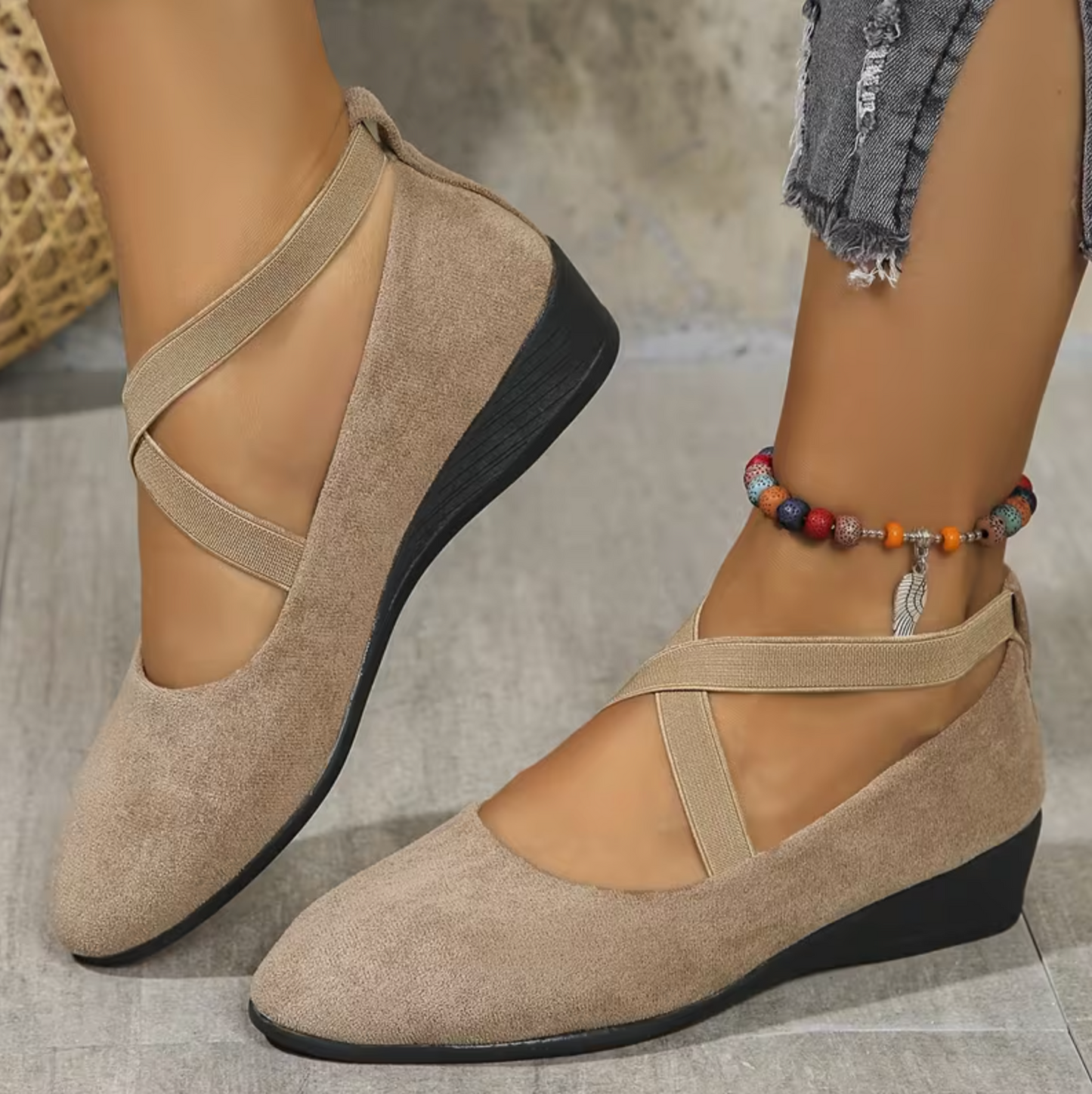 EasyStep™ Women’s Mary Jane Comfort Flats – Easy Slip-On, Soft Feel & Secure Stretch Fit