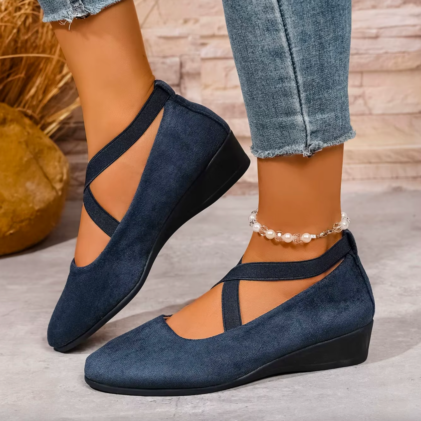 EasyStep™ Women’s Mary Jane Comfort Flats – Easy Slip-On, Soft Feel & Secure Stretch Fit