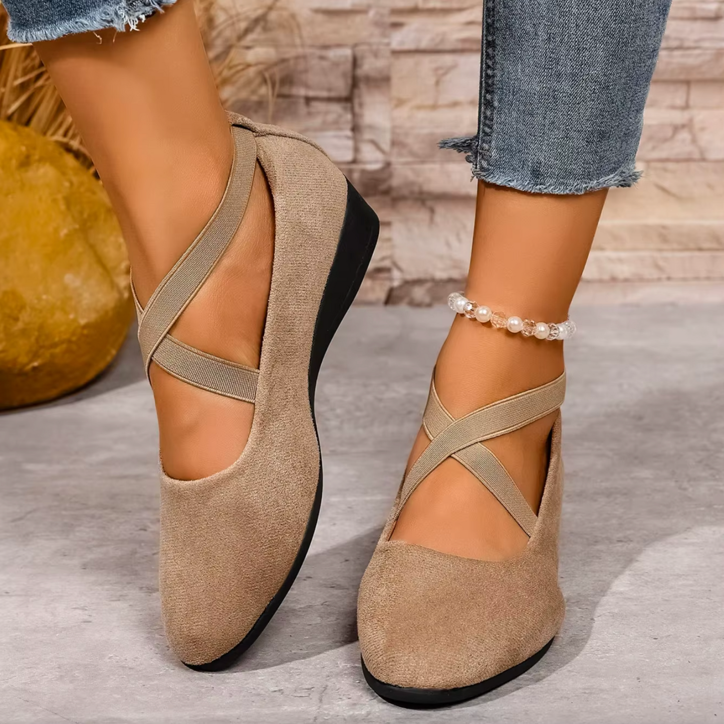 EasyStep™ Women’s Mary Jane Comfort Flats – Easy Slip-On, Soft Feel & Secure Stretch Fit
