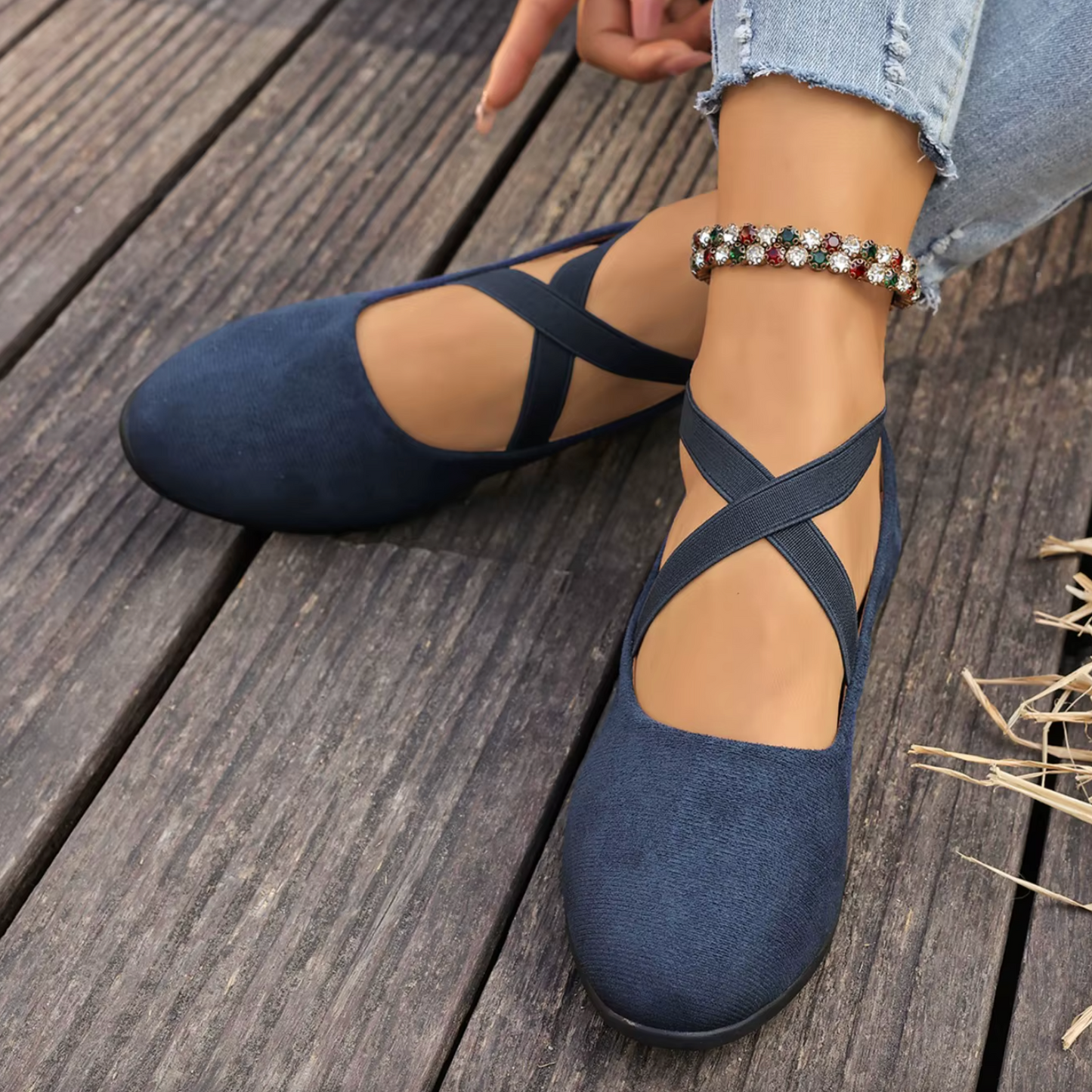 EasyStep™ Women’s Mary Jane Comfort Flats – Easy Slip-On, Soft Feel & Secure Stretch Fit