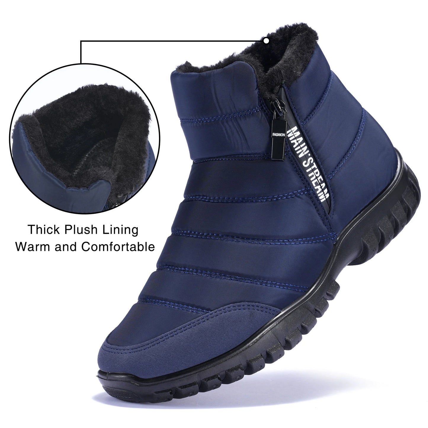 CozyStep™ Men's Waterproof Side-Zip Winter Boots – Ultra Warm & Orthopedic Comfort