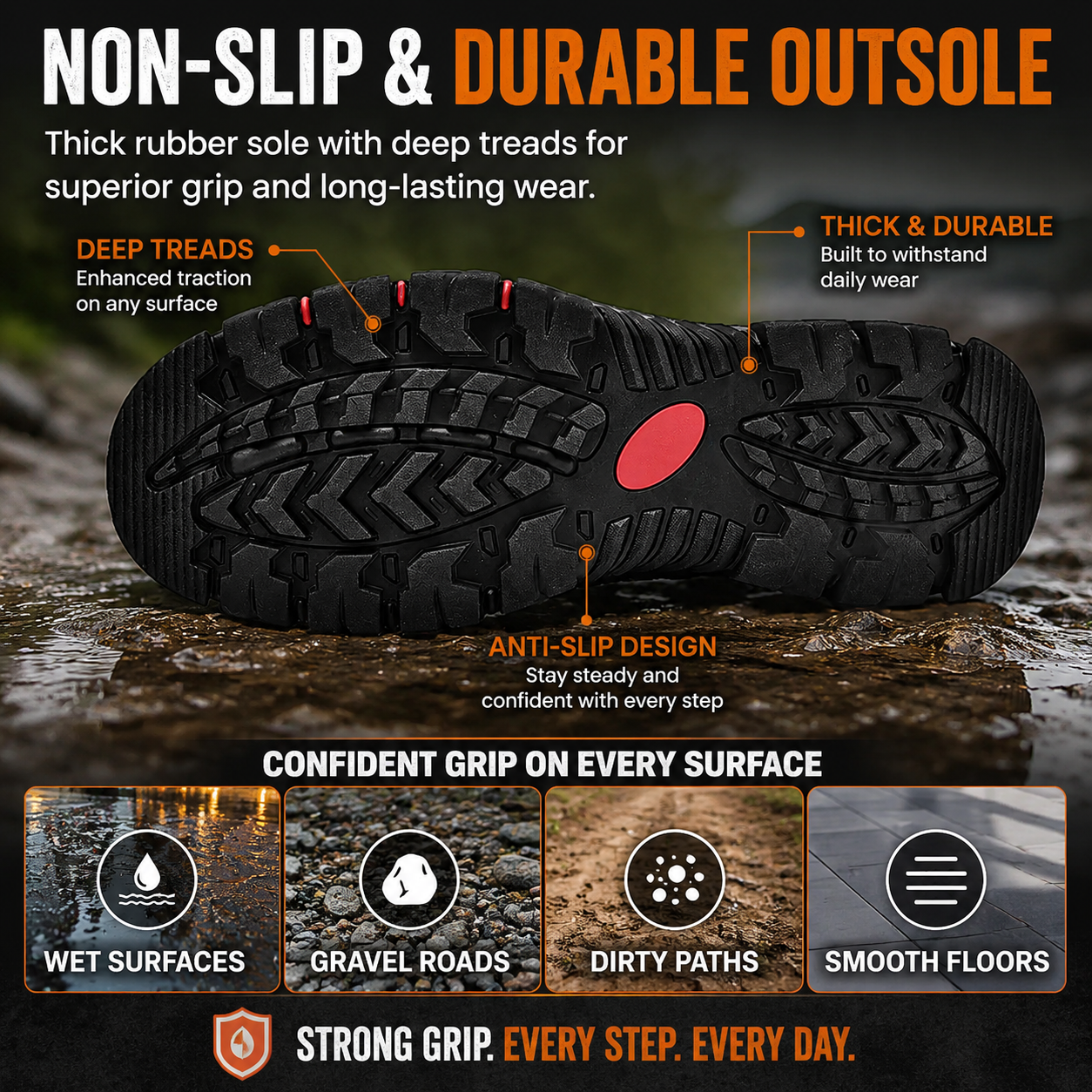 Men's Waterproof Non-Slip Leather Shoes – Soft Comfort & Orthopedic Support